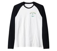 Motif de pêche de Key Largo en Floride Manche Raglan