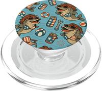 Motif de pêche drôle Redneck Sirène Poisson-Chat Bière 4 Juillet PopSockets PopGrip pour MagSafe