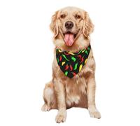 Motif De Piments Forts Colorés Bandana pour Chien Élégant Triangle pour Chien Réglable Écharpe Triangulaire pour Chiens Animaux Chiot