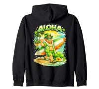 Motif de Plage Tropical Aloha Lucky Surfer Leprechaun Sweat à Capuche