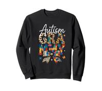 Motif de Puzzle en Forme de nœud léopard rétro de Sensibilisation à l'Autisme aux Grammy Sweatshirt