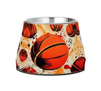 Motif De RéPéTition Cool Basket Orange Gamelles AntidéRapantes pour Chiens,Empilables en Acier Inoxydable pour Chiots