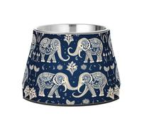 Motif De RéPéTition des éLéPhants Blancs Gamelles Antidérapantes pour Chiens,en Acier Inoxydable Empilables pour Chiots