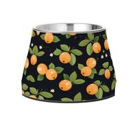 Motif De RéPéTition D'oranges Gamelles AntidéRapantes pour Chiens,Empilables en Acier Inoxydable pour Chiots