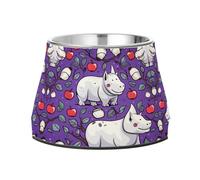 Motif De RéPéTition Violet Animal Mignon Gamelles AntidéRapantes pour Chiens,Empilables en Acier Inoxydable pour Chiots