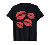 Motif de Rouge à lèvres Romantique Red Lips Kiss Print T-Shirt