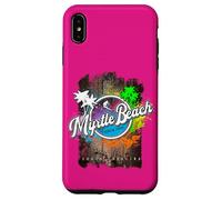 Motif de Surf rétro au Coucher du Soleil à Myrtle Beach en Caroline du Sud Coque pour iPhone XS Max