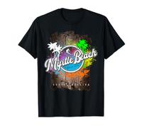 Motif de Surf rétro au Coucher du Soleil à Myrtle Beach en Caroline du Sud T-Shirt
