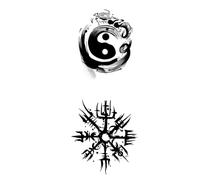 Motif de Tai Chi - Tenue de 1 à 2 semaines - Imperméables - Tatouages temporaires - Faux tatouages semi-permanents réalistes pour les bras