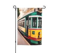 Motif de tramway de Lisbonne - Pour toutes les occasions - Pour jardin, toutes saisons - Décoration de cour - Drapeaux pour patios