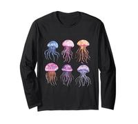 Motif de Vie Aquatique en Forme de méduses aquarelles Manche Longue