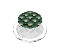 Motif d'éventail Art Déco - Vert - Motif géométrique Vintage PopSockets PopGrip pour MagSafe