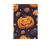 Motif d'Halloween avec citrouilles et bonbons - Drapeau de jardin de bienvenue - Impression double face - Petites bannières de décoration saisonnière pour pelouse, ferme, terres agricoles, 71,1 x