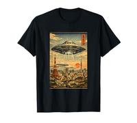 Motif d'horizon de Science-Fiction Japonais Vintage sur Tokyo T-Shirt