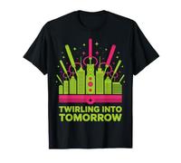 Motif d'horizon néon Twirling Into Tomorrow T-Shirt