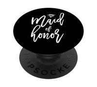 Motif Diamant Maid of Honor pour fête de mariée PopSockets PopGrip Adhésif