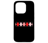 Motif diamants rouges vieilli Coque pour iPhone 15 Pro