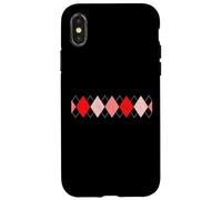 Motif diamants rouges vieilli Coque pour iPhone X/XS