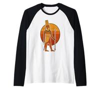 Motif Dieu égyptien Amon - Symbole rétro égyptien Amun-Ra Ankh Manche Raglan