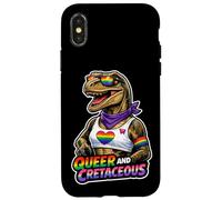 Motif Dinosaure Arc-en-Ciel Queer et crétacé Coque pour iPhone X/XS