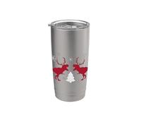 Motif dinosaure de Noël amusant Gobelet isotherme en acier inoxydable double paroi
