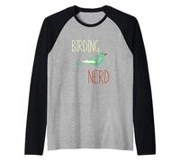 Motif d'oiseau drôle, observateurs d'oiseaux Manche Raglan