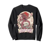 Motif Dragon Rouge du Japon Mount Fuji Cherry Blossom Sweatshirt