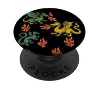 Motif Dragons Nerdy Dragon Lovers Design Fantasy Nerd PopSockets PopGrip Adhésif