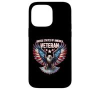 Motif drapeau américain ancien combattant patriotique aigle américain Coque pour iPhone 14 Pro Max