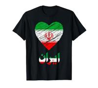 Motif Drapeau Iran en Forme de cœur gribouillé T-Shirt