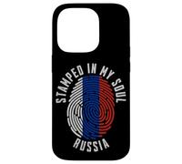 Motif Drapeau Russe avec Inscription « My Soul » Coque pour iPhone 14 Pro