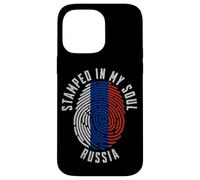 Motif Drapeau Russe avec Inscription « My Soul » Coque pour iPhone 14 Pro Max