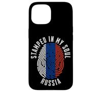 Motif Drapeau Russe avec Inscription « My Soul » Coque pour iPhone 15
