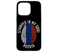 Motif Drapeau Russe avec Inscription « My Soul » Coque pour iPhone 15 Pro Max