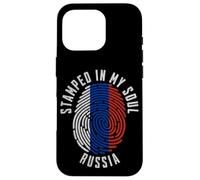Motif Drapeau Russe avec Inscription « My Soul » Coque pour iPhone 16 Pro