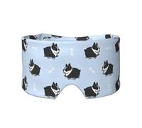Motif du chien Boston Terrier,Masque pour les yeux bloquant la lumière Cache-yeux et cache-oreilles pour le sommeil