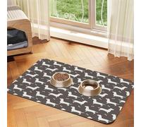 Motif du Chien Boston Terrier,Tapis d'alimentation imperméable pour Animaux de Compagnie, Sets de Table pour Chats et Chiens pour la Nourriture et l'eau, Tapis de Nourriture en Cuir PU,40x60cm