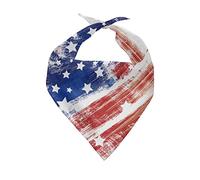 Motif du Drapeau Américain Foulard pour Chien Polyester Chiens Bandana Foulards Lavable Triangle pour Chiens Petite, Moyenne Et Grande Taille