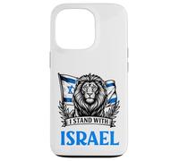 Motif du Drapeau en Forme de Lion hébreu « Je suis avec Israël » Coque pour iPhone 13 Pro