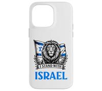 Motif du Drapeau en Forme de Lion hébreu « Je suis avec Israël » Coque pour iPhone 14 Pro Max