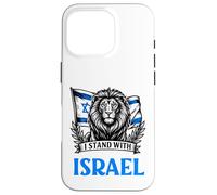 Motif du Drapeau en Forme de Lion hébreu « Je suis avec Israël » Coque pour iPhone 16 Pro