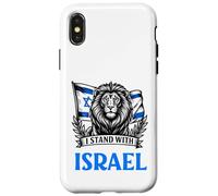 Motif du Drapeau en Forme de Lion hébreu « Je suis avec Israël » Coque pour iPhone X/XS