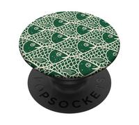 Motif école de Poisson Vert pin de Noël PopSockets PopGrip Adhésif