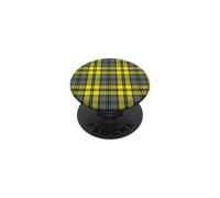 Motif écossais Jaune, Gris et Noir, Carreaux rayés PopSockets PopGrip Adhésif