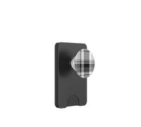 Motif écossais Noir, Blanc, Gris, Hiver, Automne, Halloween PopSockets PopWallet pour MagSafe