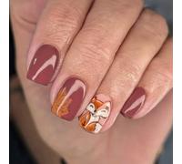 Motif écureuil rouge marron élégant avec motifs érables artificiels durables pour femme
