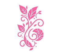 motif élégant et floral avec des feuilles stylisées et des tourbillons sur un fond propre Stickers muraux 47.6x81.9cm N'abîme pas le mur Rose