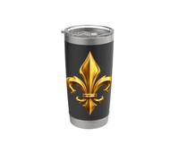 Motif emblème héraldique royal fleur de lys Gobelet isotherme en acier inoxydable double paroi