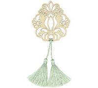 Motif en bois Fleur & 2 pompons vert clair Vert G