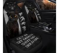 Motif en Cuir Cool De Black Panther, Monte, Assieds-Toi, Tais-Toi 2 Pièces Housse De Sieges Auto Housses De Siège De Voiture Avant Durable Housse Couverture Couvre Sieges Universel pour Camion Bus